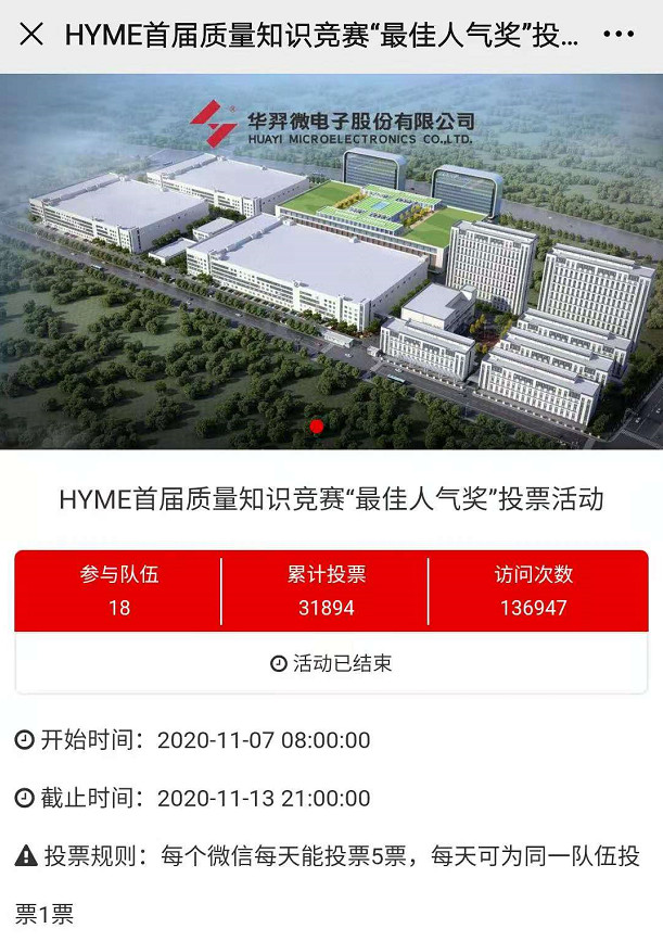 今年会官方网站微电举办首届质量知识竞赛